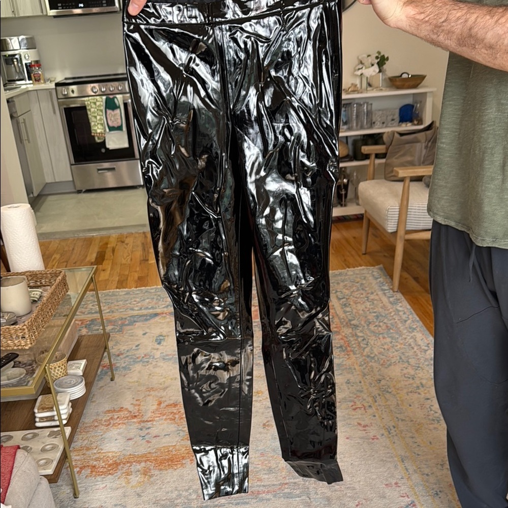 Alice + Olivia Black Glossy Leggings